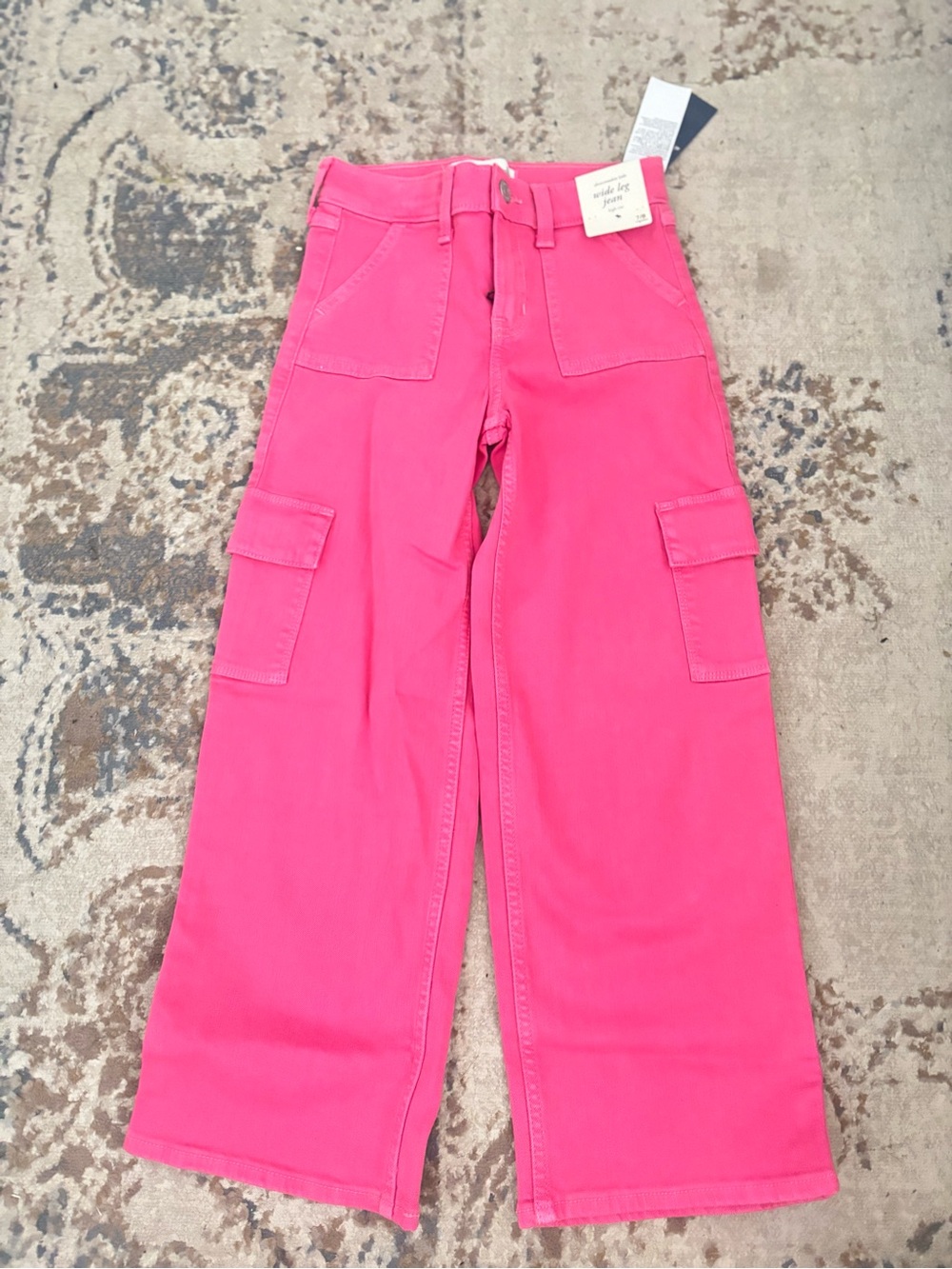 abercrombie kids Hot Pink High-Rise Wide Leg Pants